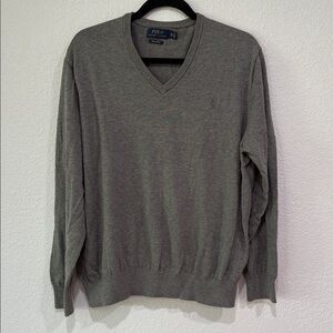 Polo by Ralph Lauren Charcoal V-Neck Sweater for Men